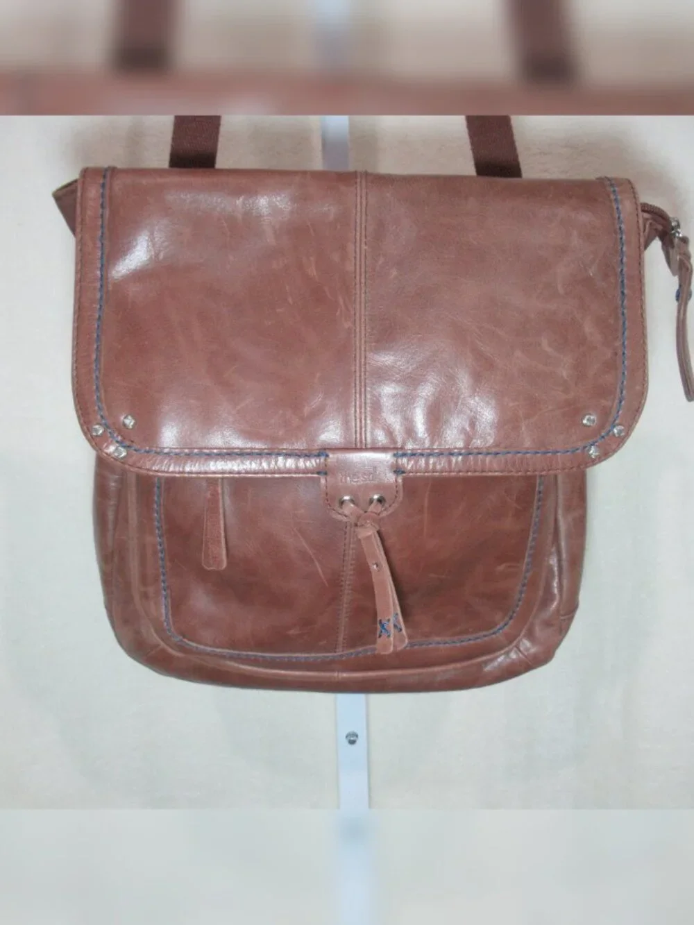 The Sak Ventura Convertible Leather Satchel Backpack Brown Blue | OS